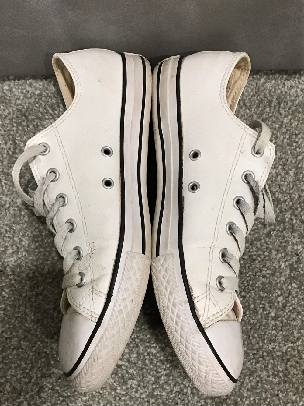 Converse White Leather Low-Top All Star Sneakers
